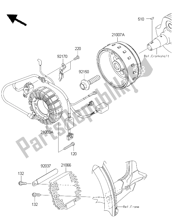 Tutte le parti per il Generatore del Kawasaki KLX 250 2015