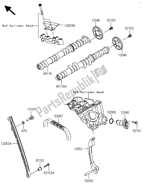 Tutte le parti per il Albero A Camme (s) E Tenditore del Kawasaki Ninja ZX 6R ABS 600 2013