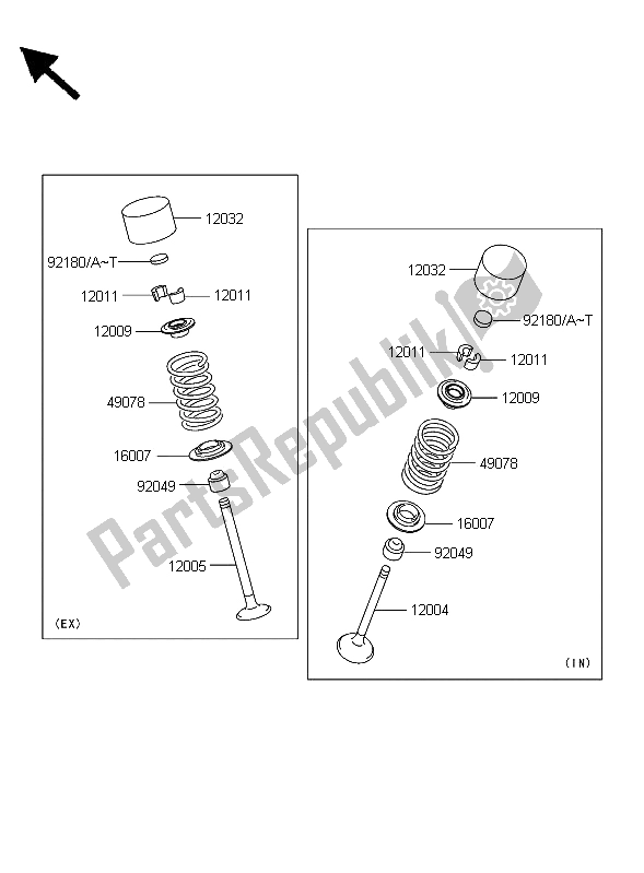 Toutes les pièces pour le Soupape du Kawasaki Z 750 2006