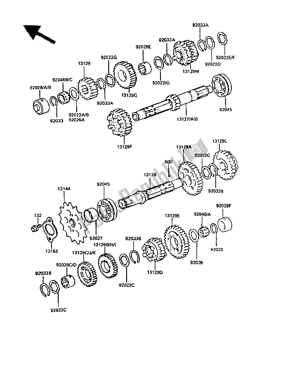 Alle onderdelen voor de Overdragen van de Kawasaki GPZ 550 1985