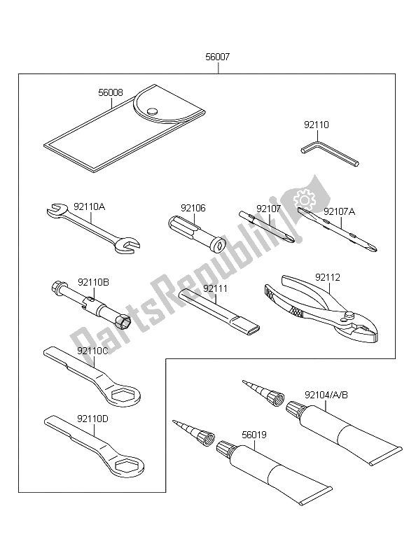 All parts for the Owners Tools of the Kawasaki Z 750 2008
