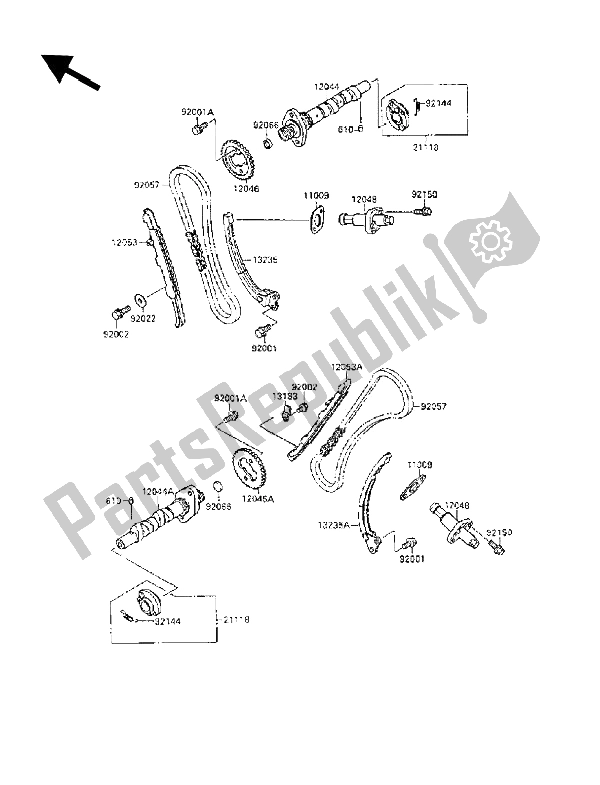 Todas as partes de árvore De Cames E Tensor do Kawasaki VN 15 SE 1500 1991