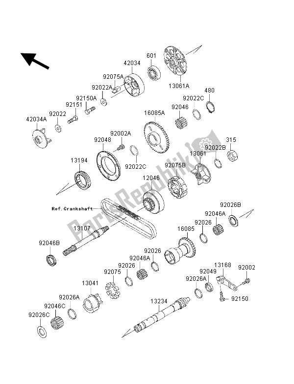 All parts for the Balancer of the Kawasaki 1000 GTR 1996