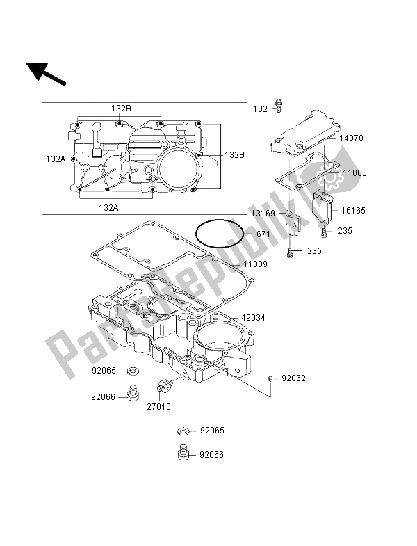 Tutte le parti per il Coperchio Sfiato E Coppa Dell'olio del Kawasaki 1000 GTR 1996