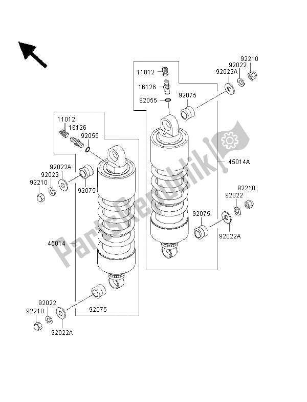 Toutes les pièces pour le Suspension Et Amortisseur du Kawasaki VN 1500 Classic Tourer FI 2001