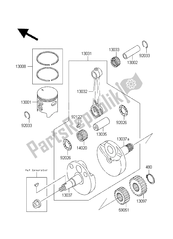 All parts for the Crankshaft & Piston(s) of the Kawasaki KX 80 SW LW 1995