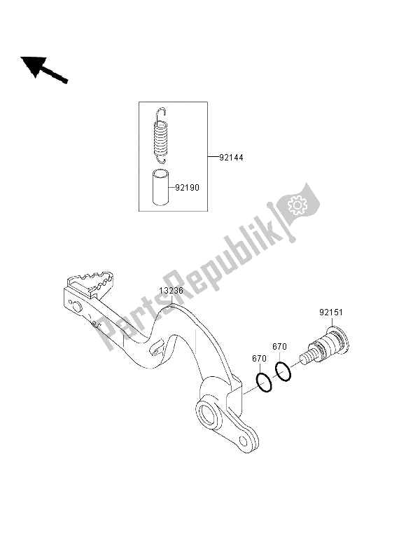 Tutte le parti per il Pedale Del Freno del Kawasaki KX 125 2001