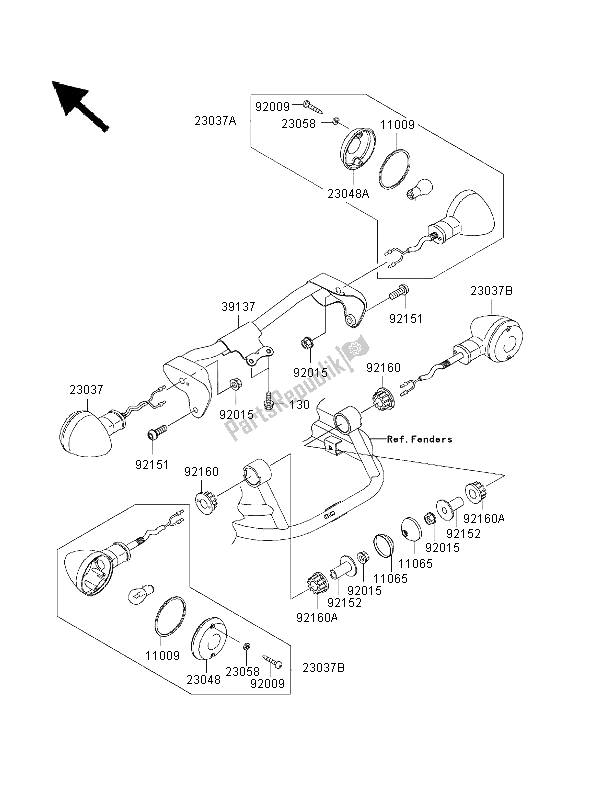 Toutes les pièces pour le Clignotants du Kawasaki VN 1500 Drifter 1999