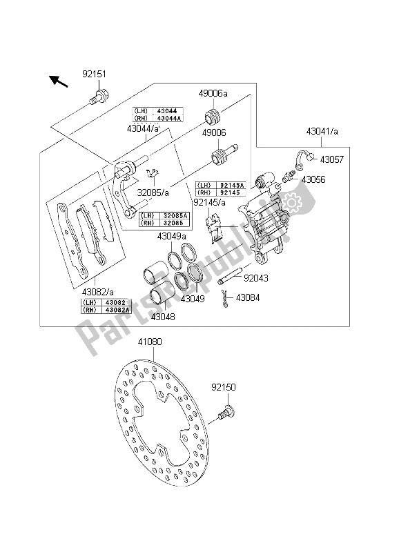 All parts for the Front Brake of the Kawasaki KVF 650 4X4 2003