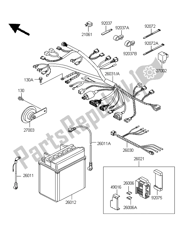 All parts for the Chassis Electrical Equipment of the Kawasaki KLE 500 2006