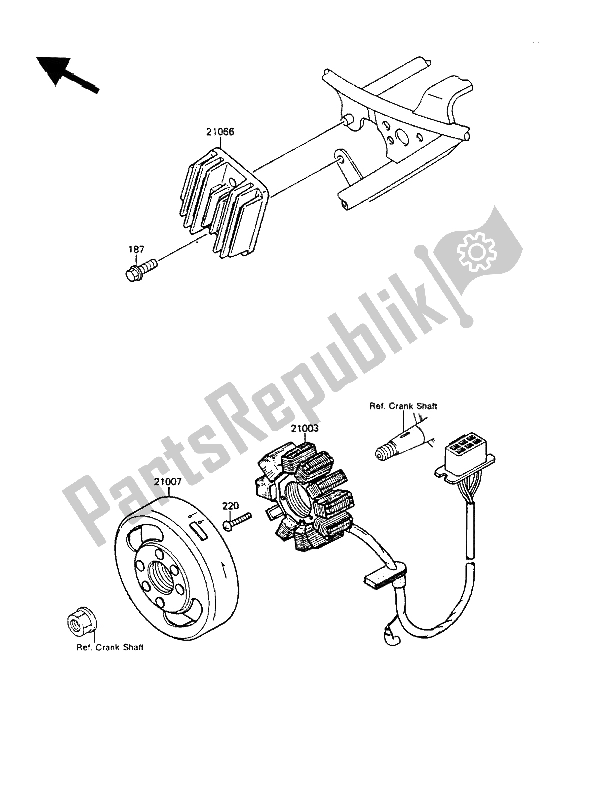 Tutte le parti per il Generatore del Kawasaki KMX 125 1987