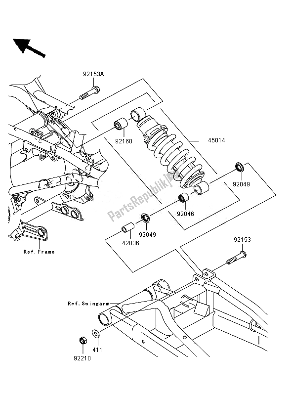 Tutte le parti per il Sospensione E Ammortizzatore del Kawasaki ER 6F ABS 650 2007