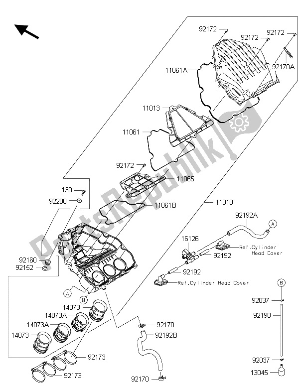 Toutes les pièces pour le Purificateur D'air du Kawasaki Versys 1000 2015