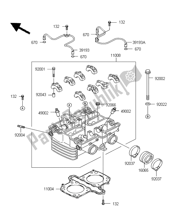 Toutes les pièces pour le Culasse du Kawasaki KLE 500 2006