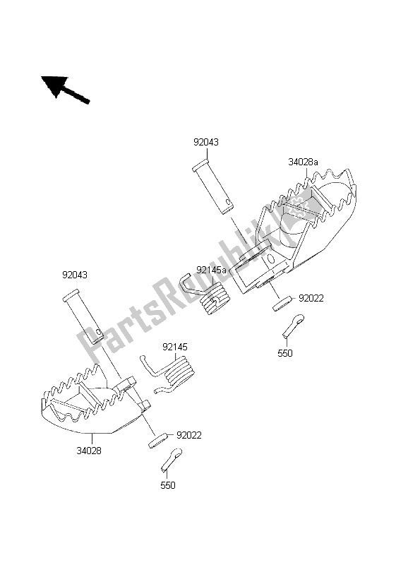 Toutes les pièces pour le Repose-pieds du Kawasaki KX 85 LW 2003