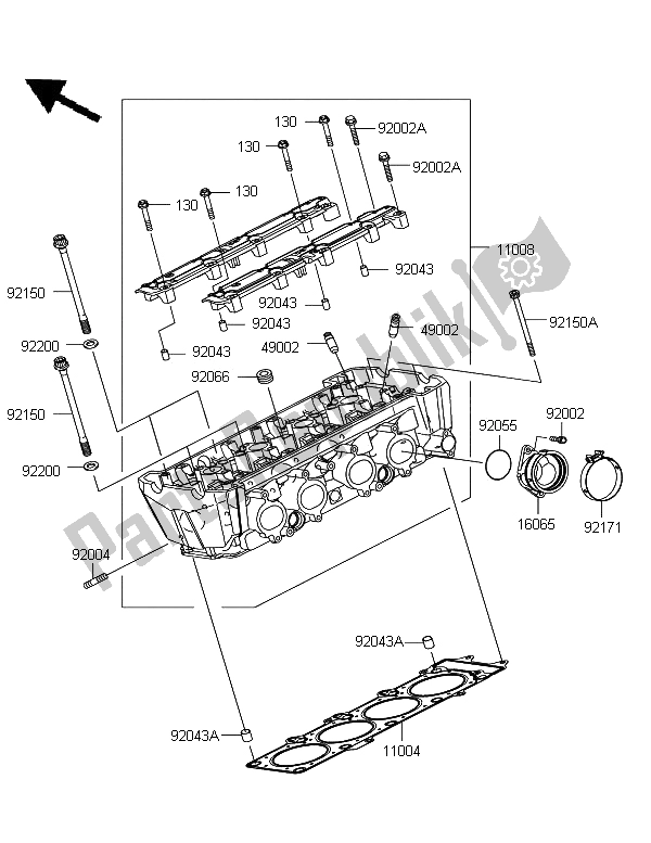 Tutte le parti per il Testata del Kawasaki Z 750R ABS 2012