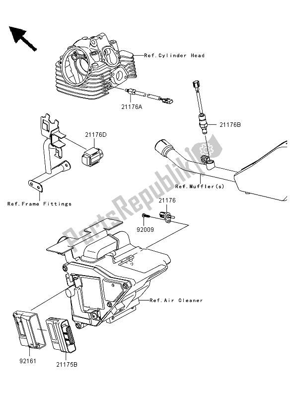 All parts for the Fuel Injection of the Kawasaki D Tracker 125 2013