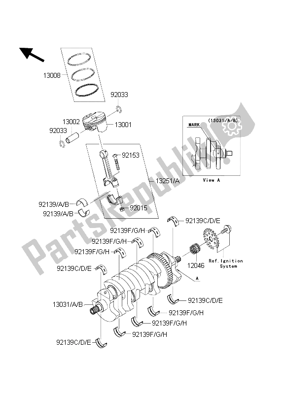 All parts for the Crankshaft & Piston(s) of the Kawasaki Ninja ZX 10 RR 1000 2004