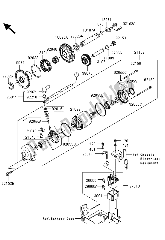 All parts for the Starter Motor of the Kawasaki ZZR 1400 ABS 2013