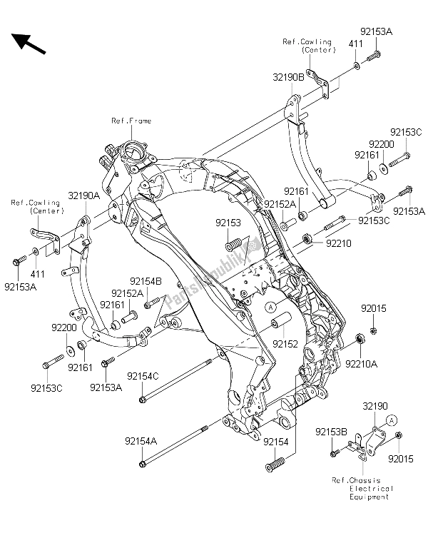 Toutes les pièces pour le Montage Moteur du Kawasaki Versys 1000 2015