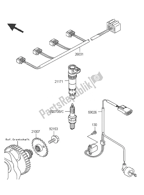 Wszystkie części do Sytem Zap? Onu Kawasaki Z 750 2005