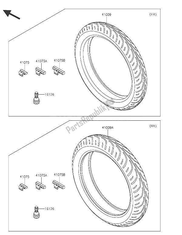 All parts for the Tires (1) of the Kawasaki Ninja 250 SL ABS 2016