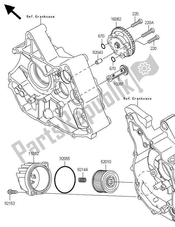 Alle onderdelen voor de Oliepomp van de Kawasaki KLX 110 2014