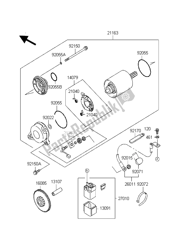 Todas las partes para Motor De Arranque de Kawasaki Ninja ZX 7R 750 1998