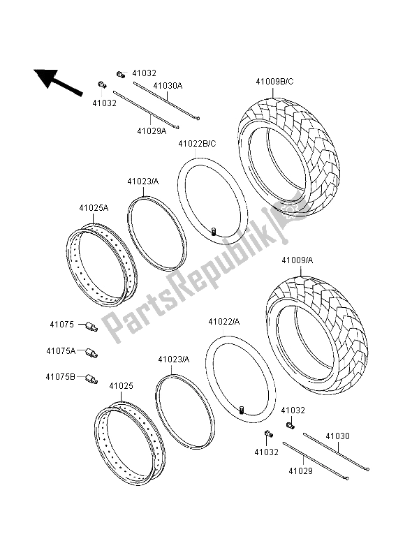 All parts for the Tires of the Kawasaki VN 800 Classic 1998