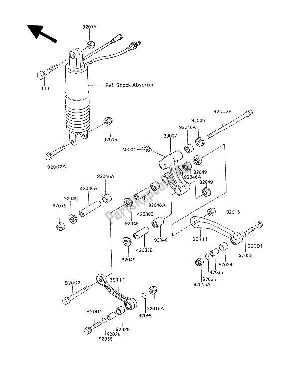 Todas las partes para Suspensión de Kawasaki GPX 600R 1994