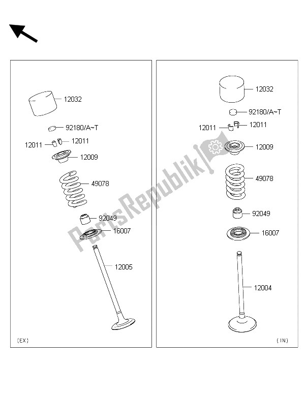 Toutes les pièces pour le Valve (s) du Kawasaki Z 1000 ABS 2015