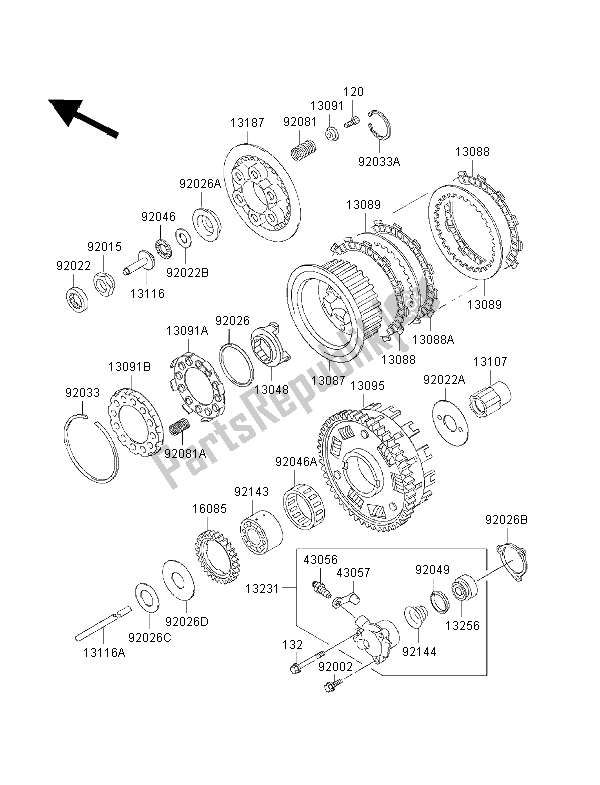 Tutte le parti per il Frizione del Kawasaki ZRX 1100 1998