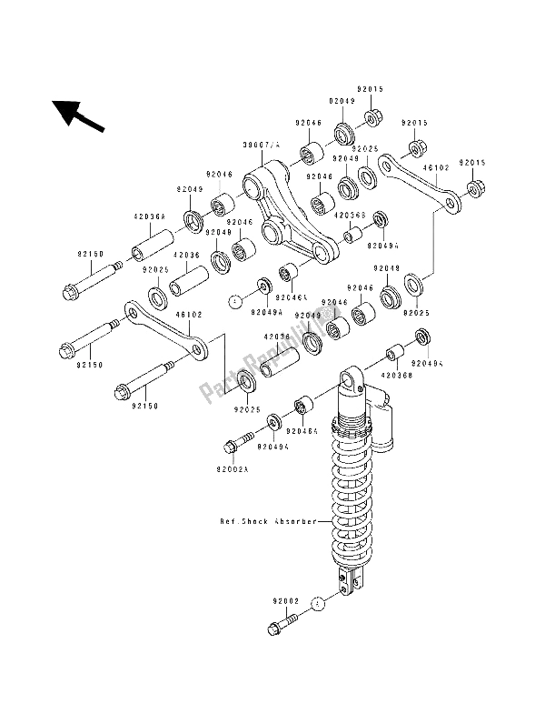 Todas las partes para Suspensión de Kawasaki KX 500 1990