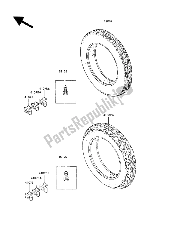 Tutte le parti per il Pneumatici del Kawasaki GPZ 305 Belt Drive 1986