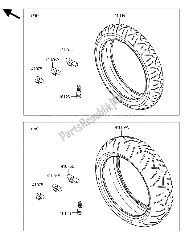 Toutes les pièces pour le Pneus du Kawasaki Ninja ZX 6R ABS 600 2014