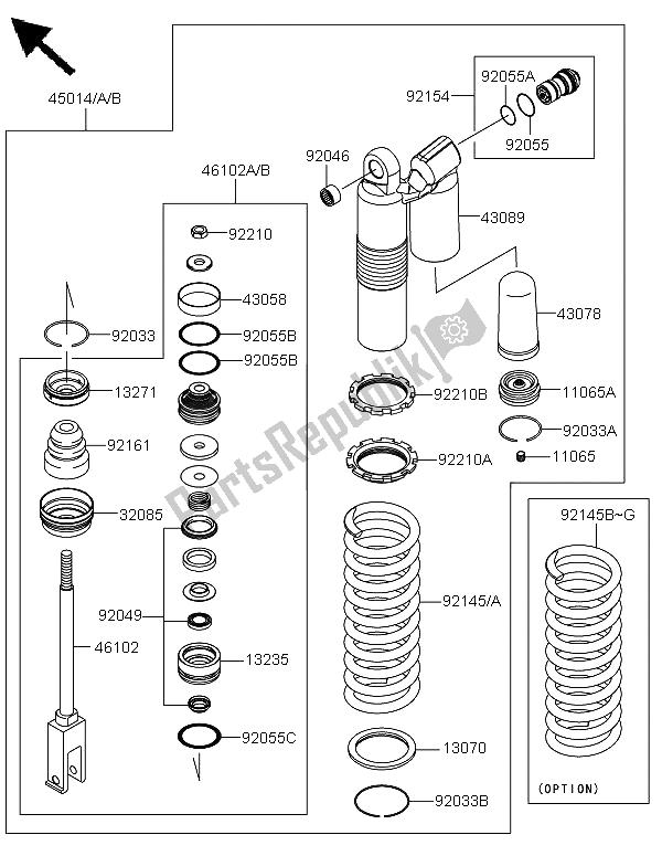 Todas las partes para Amortiguador de Kawasaki KX 250F 2009