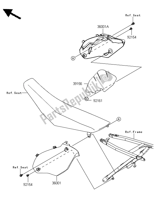 All parts for the Side Covers of the Kawasaki KX 450 2013