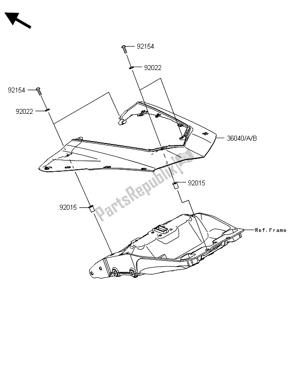 Toutes les pièces pour le Couvercles Latéraux du Kawasaki ZX 1000 SX ABS 2014