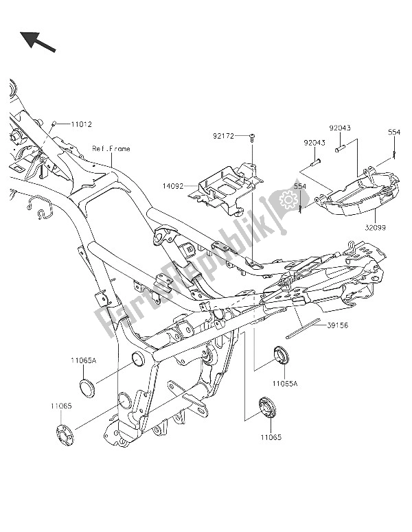 All parts for the Frame Fittings of the Kawasaki Ninja 300 2016