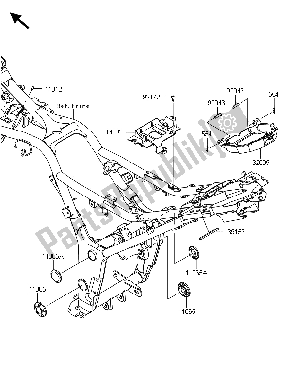 Toutes les pièces pour le Ferrures De Cadre du Kawasaki Ninja 300 2013