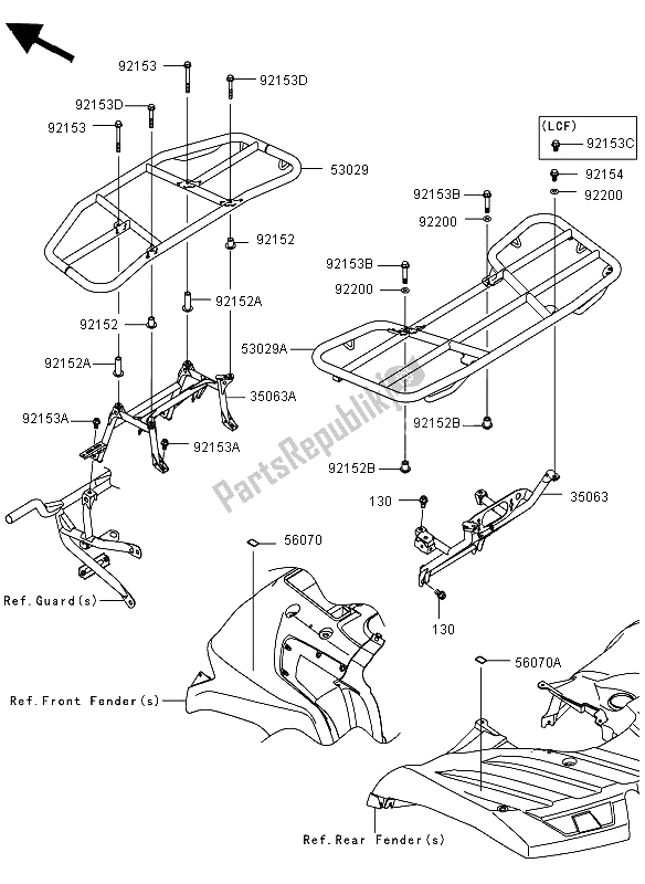 Todas las partes para Portador de Kawasaki KVF 750 4X4 2012