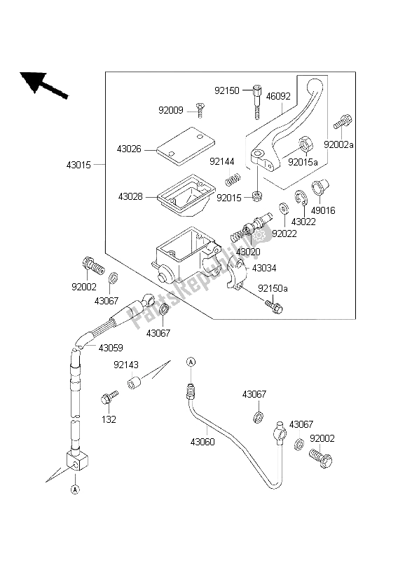 Wszystkie części do Przedni Cylinder G?ówny Kawasaki KLX 300R 1999