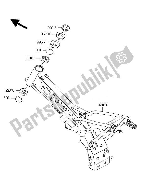 Tutte le parti per il Telaio del Kawasaki KLX 110 2007