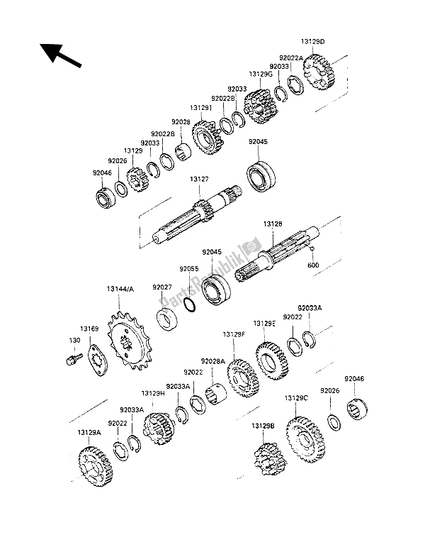 Alle onderdelen voor de Overdragen van de Kawasaki GPZ 500S 1989