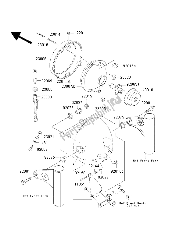 Toutes les pièces pour le Phare du Kawasaki W 650 2002