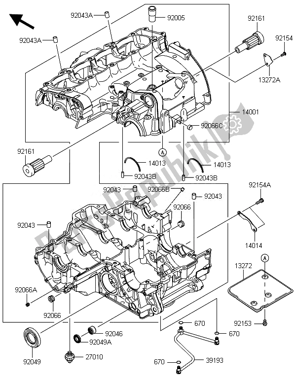 Todas las partes para Caja Del Cigüeñal de Kawasaki ZX 1000 SX ABS 2014