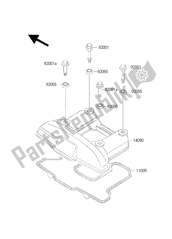 Tutte le parti per il Coperchio Della Testata del Kawasaki KLR 650 2001