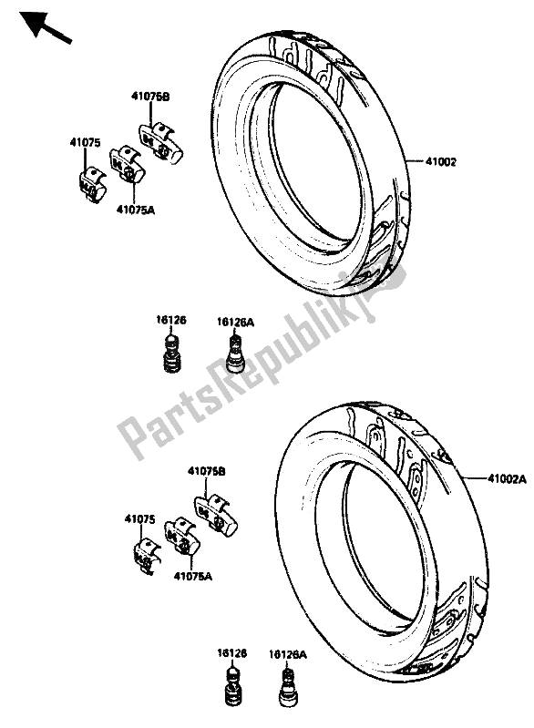 Todas las partes para Neumático de Kawasaki ZX 10 1000 1990