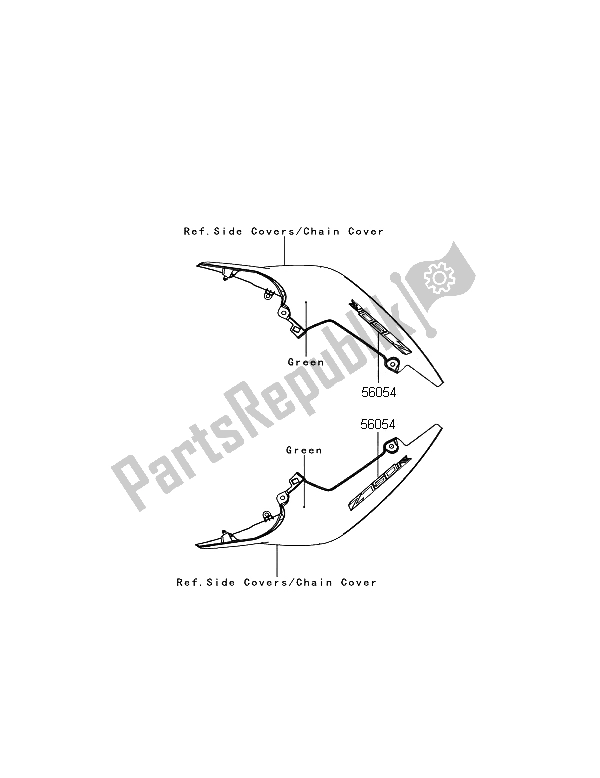 Todas las partes para Calcomanías (verde) de Kawasaki Z 750R 2011