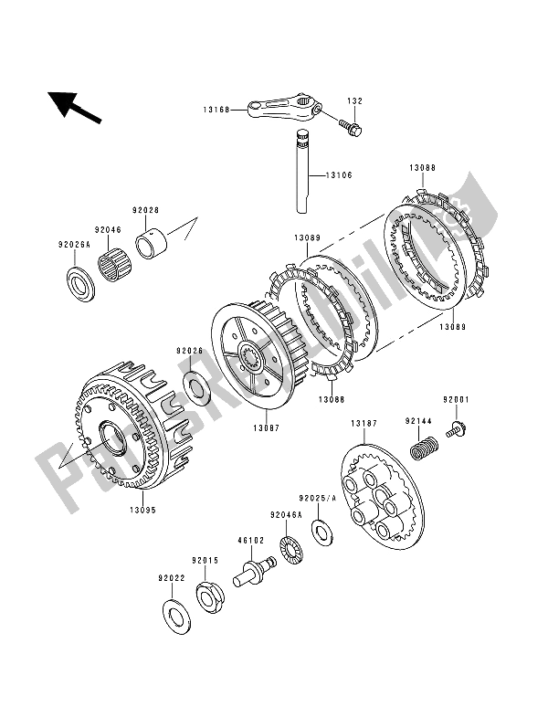 Toutes les pièces pour le Embrayage du Kawasaki Zephyr 750 1993